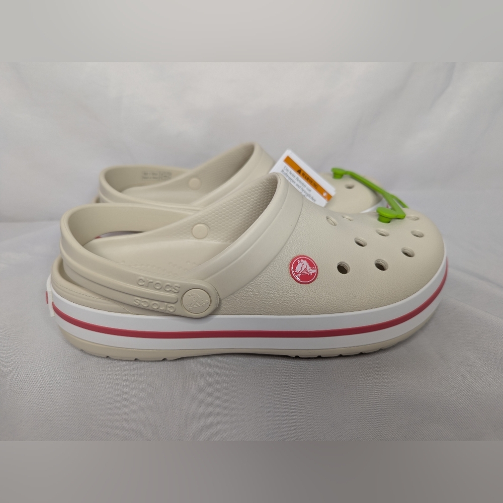 NWT Crocs Stucco / Melon Unisex Crocband Clog Sandals Size M6 / W8 - Picture 3 of 9